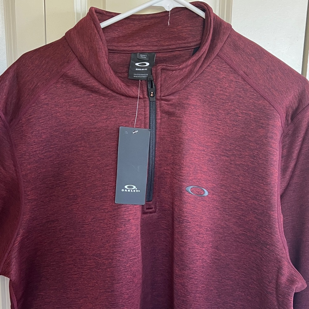 Oakley Burgundy Quarter-Zip Pullover - Picture 4 of 5